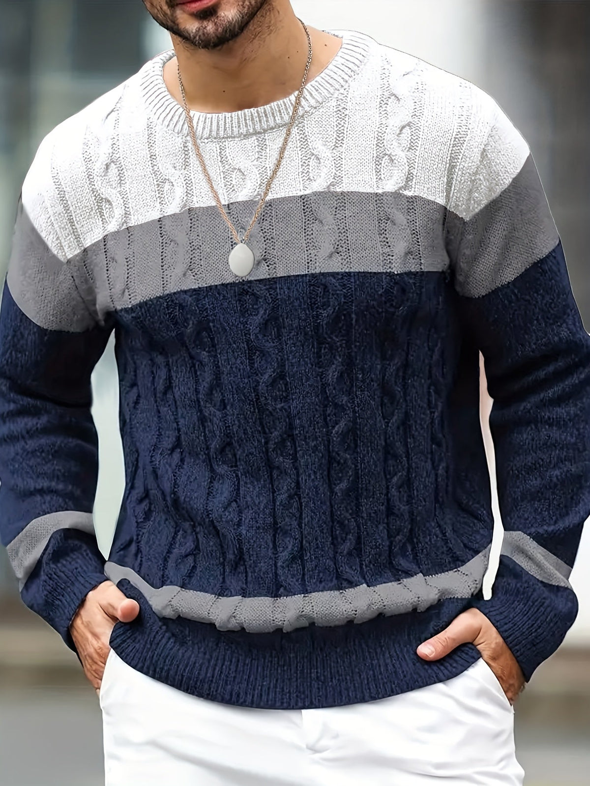Bradley | Chunky Cable-Knit Sweater with Texture