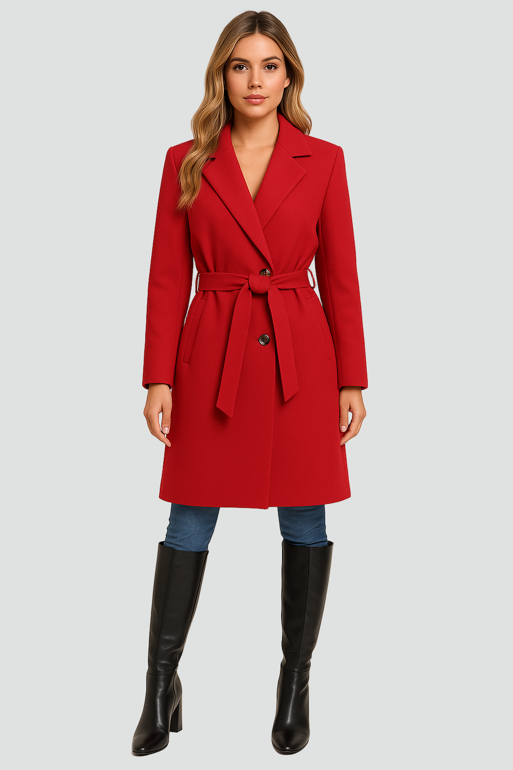 Ladies' Regular Fit Padded A-Line Coat with Double Buttons