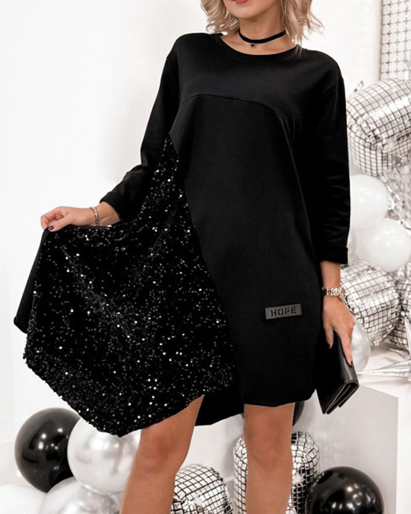 Asymmetrical Crew Neck Dress
