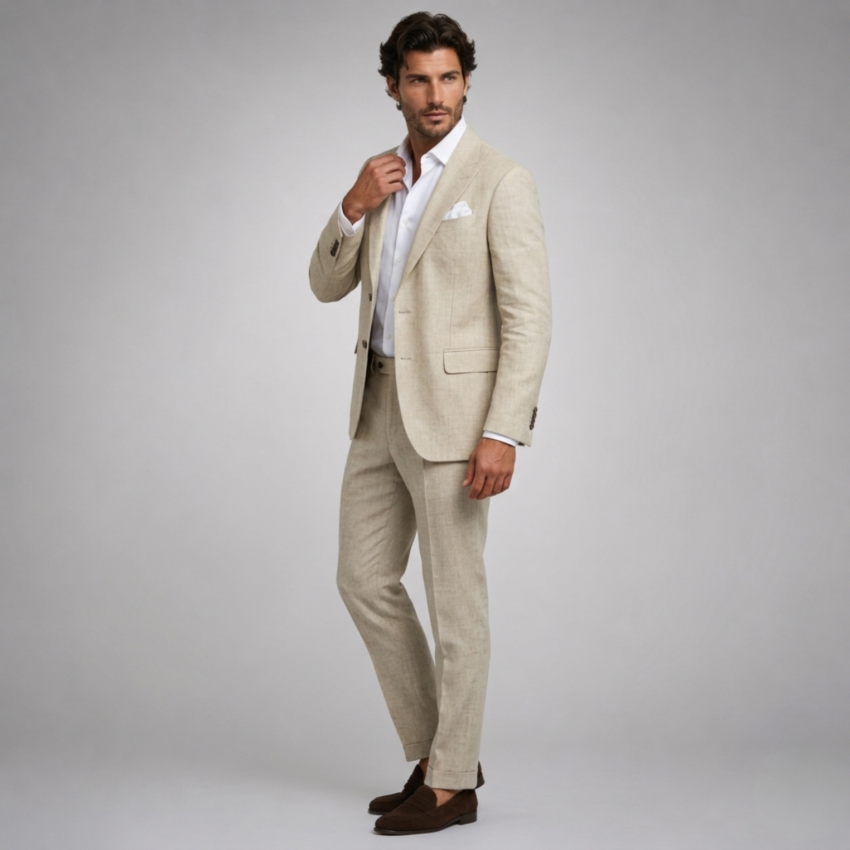 The Hillford Men’s Linen Slim Fit 2 Piece Suit – Blazer and Trousers