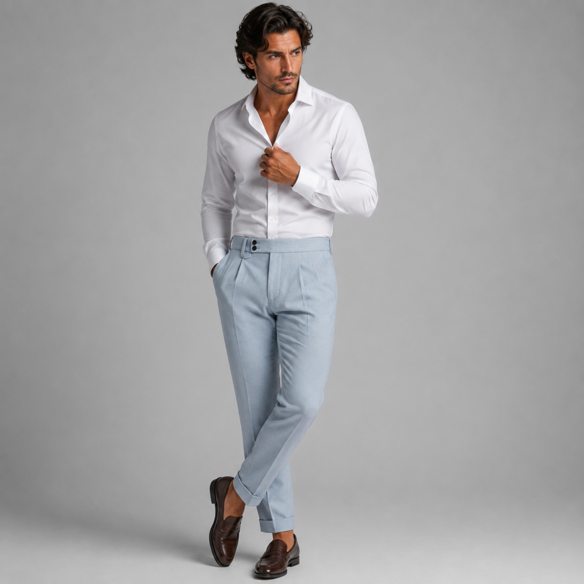 The Hobart Men’s Tailored High-Waisted Pleated Dress Trousers