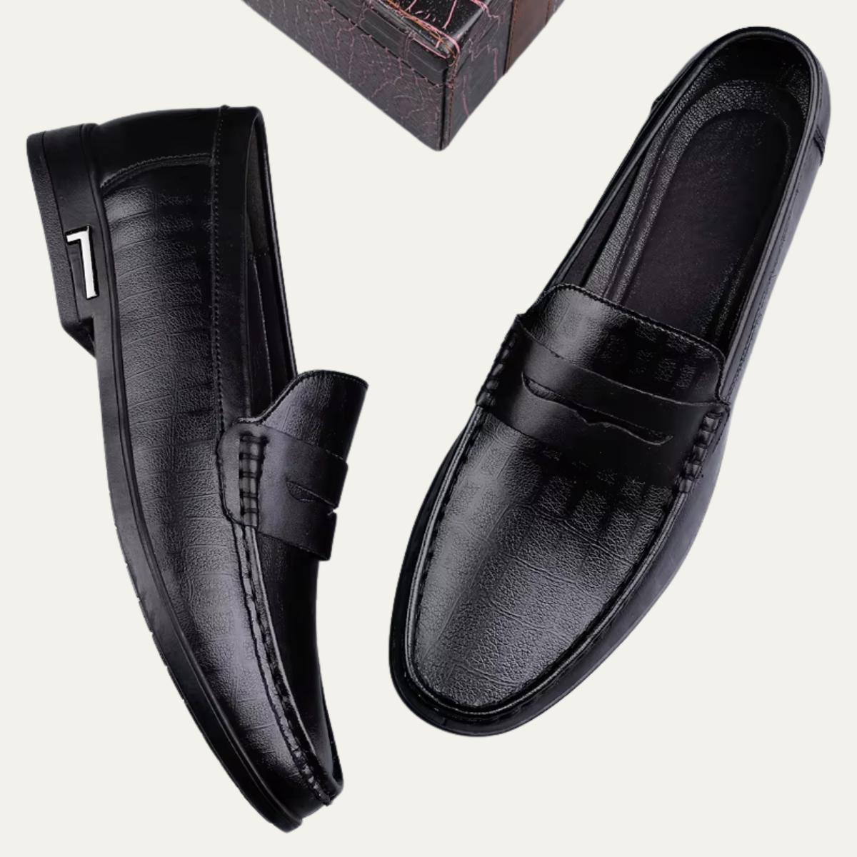The Brookgate Men’s Breathable Italian Style Leather Slip-On Loafers