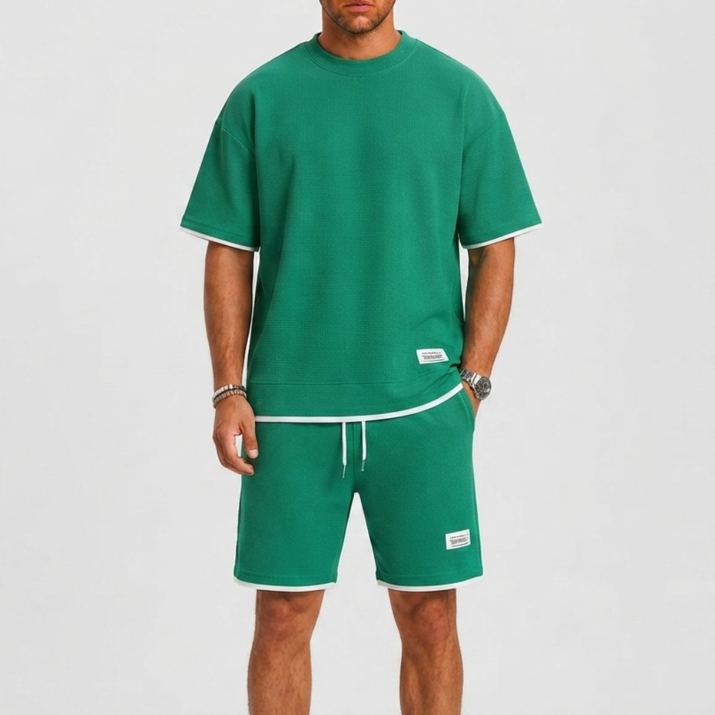 Men's Waffle Set with T-Shirt and Shorts