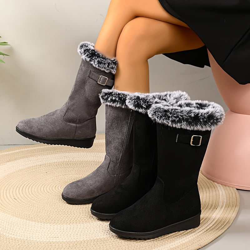 Marguerite Isadora | Cozy Tall Boots with Fur Trim