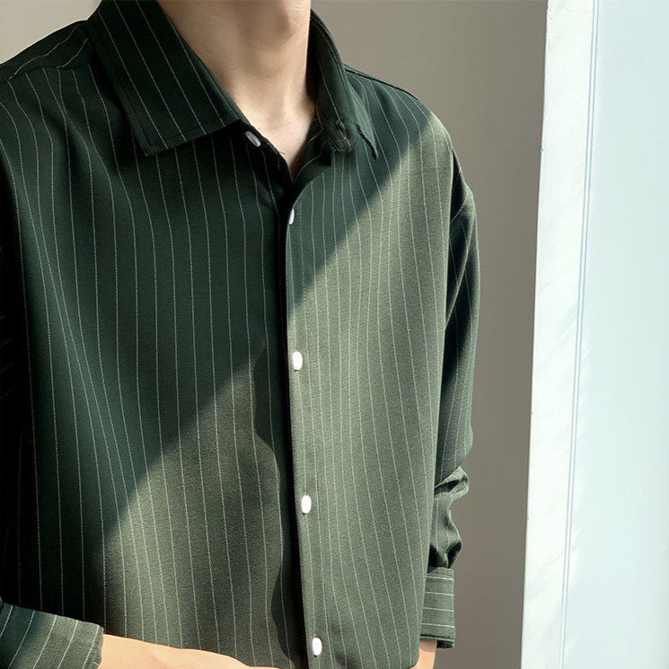 Casual Striped Button-Up