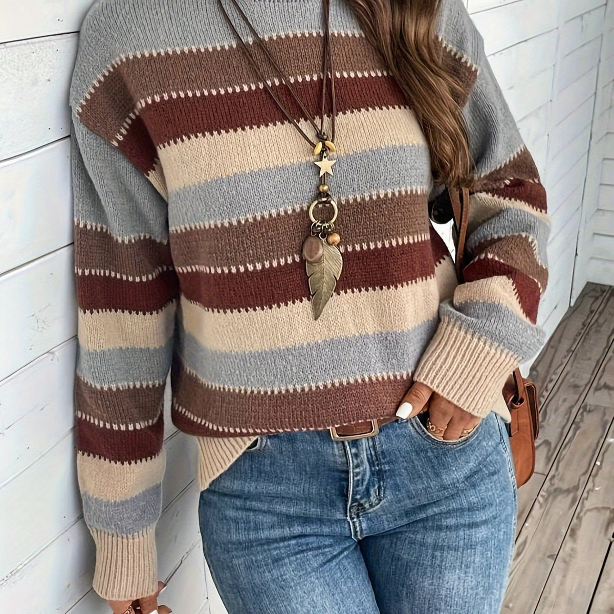 Delphine | Striped Crew Neck Sweater