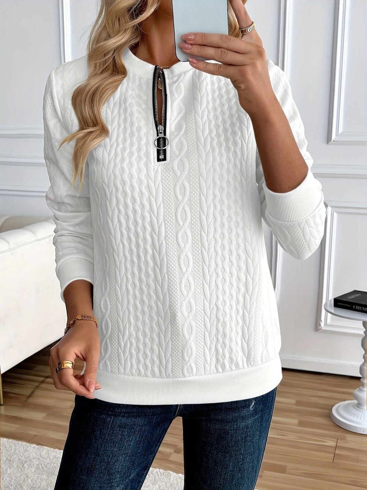 Women's Structured Zip Sweater