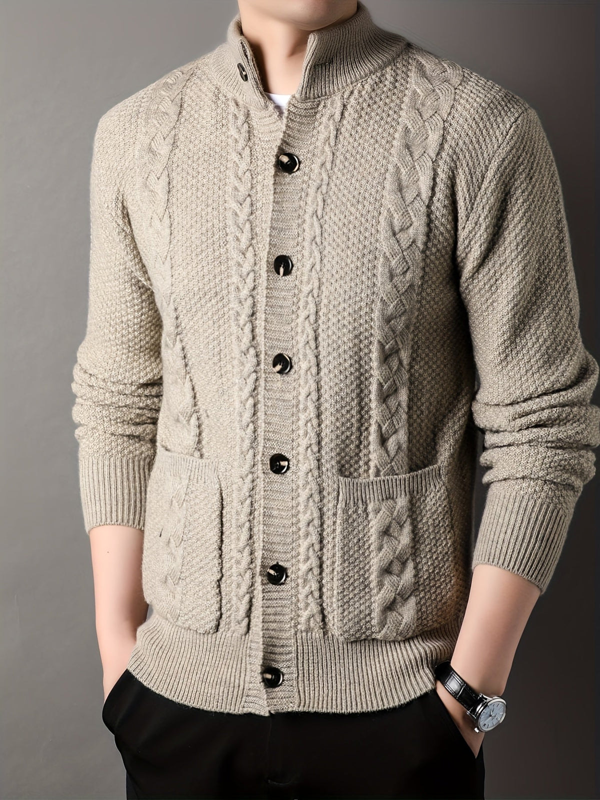 Percival | Textured Button-Up Cardigan