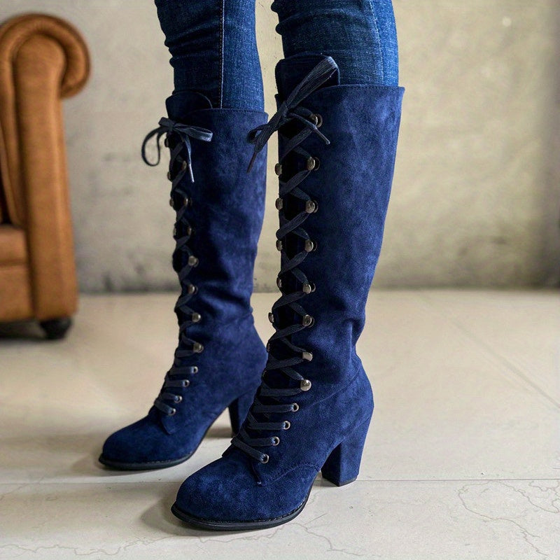 Clarissa | Knee-High Lace-Up Boots