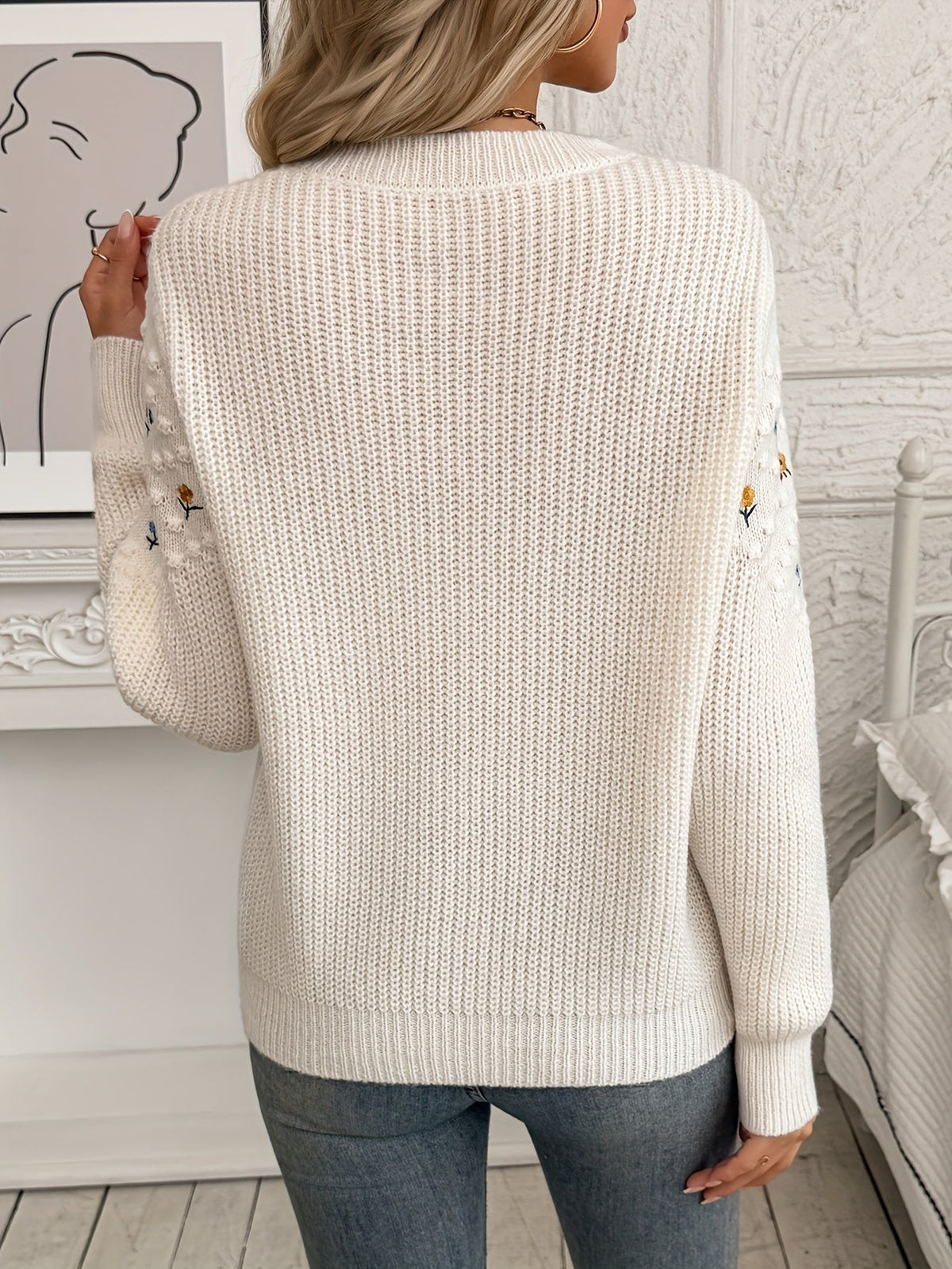Florence | Embroidered Floral Sweater