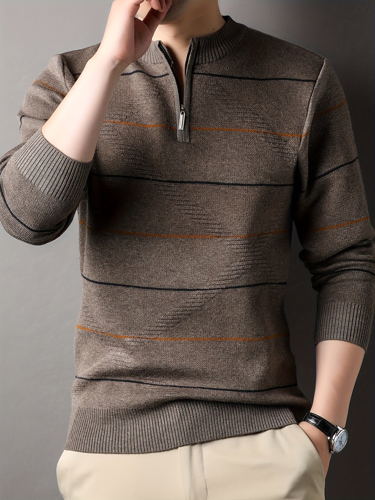 Tristan | Ribbed Knit Sweater with Half-Zip Design