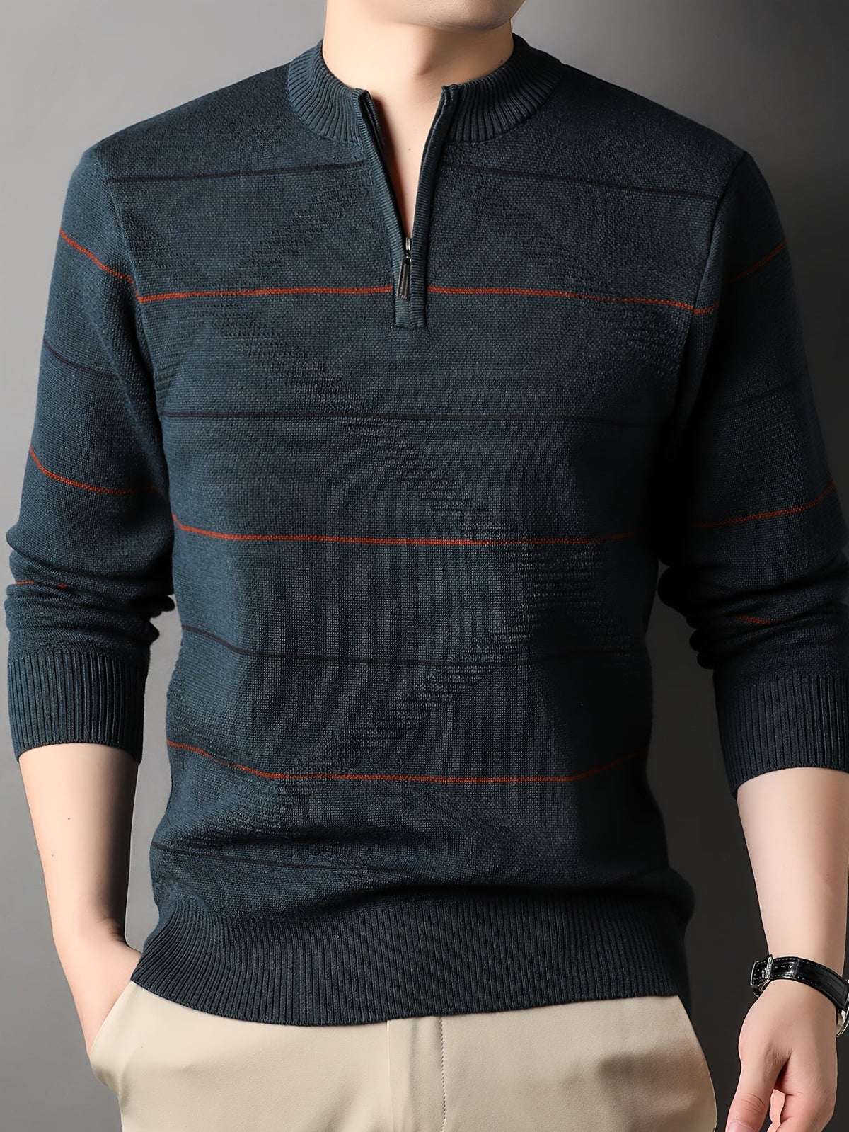 Tristan | Ribbed Knit Sweater with Half-Zip Design