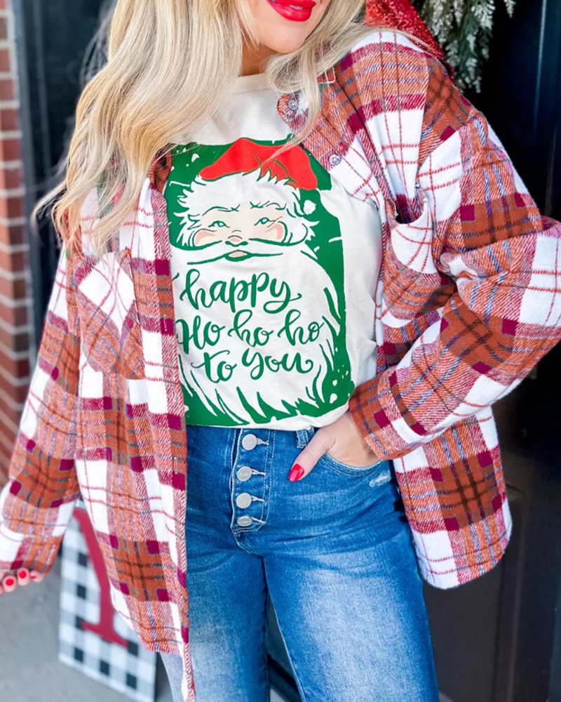 Relaxed Checkered Wool Coat
