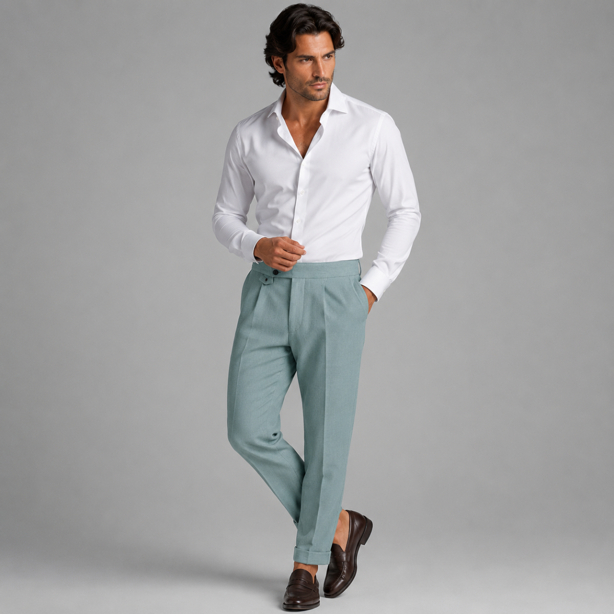 The Hobart Men’s Tailored High-Waisted Pleated Dress Trousers