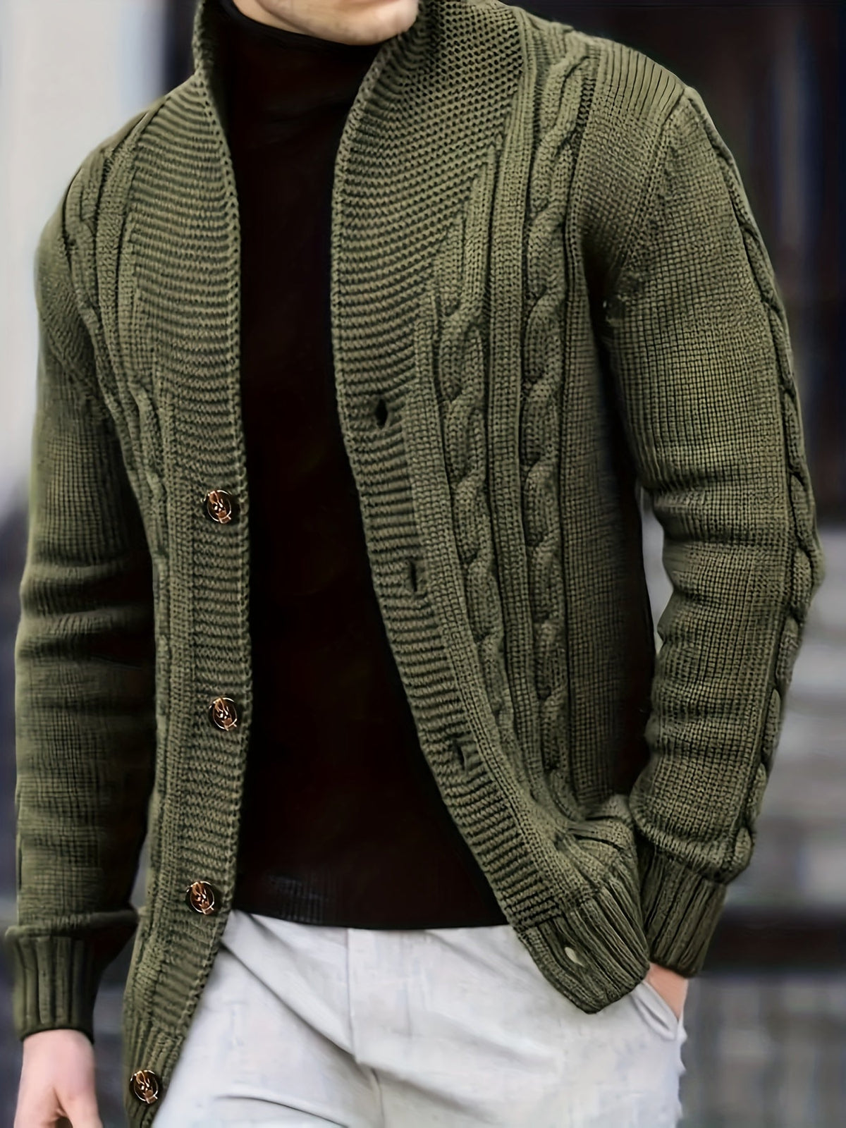 Donovan | Button-Up Cable Knit Cardigan