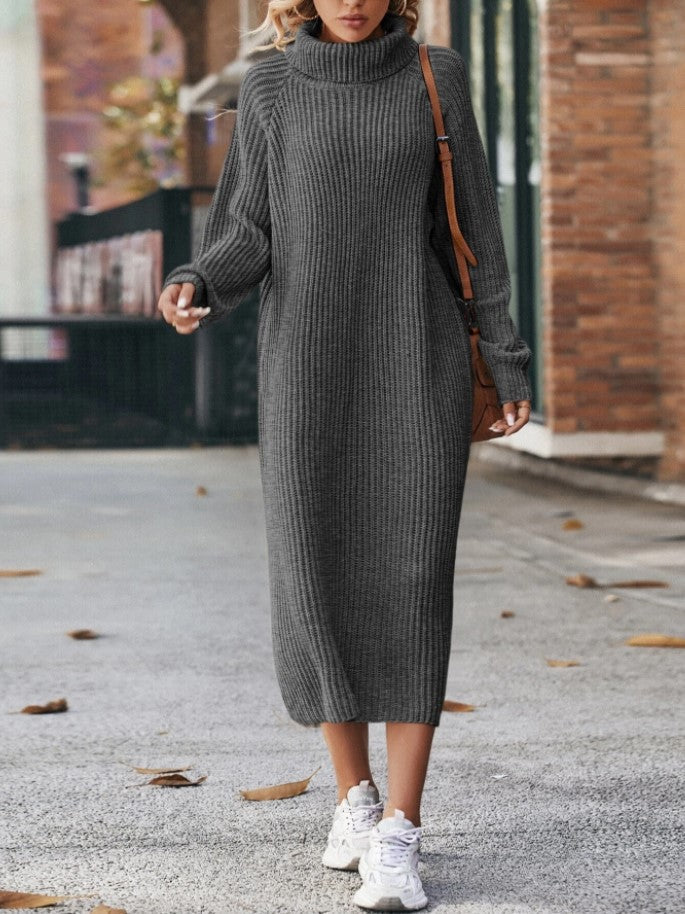 Alva | Polo Collar Long Knit Dress