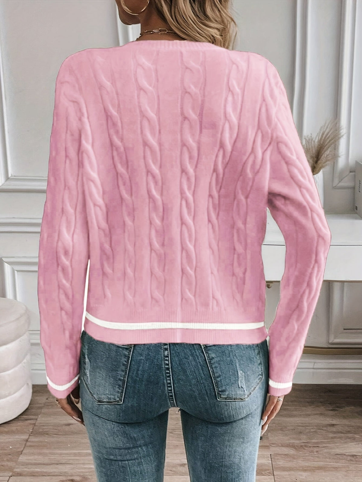 Gloria | Button-Up Cable Knit Cardigan