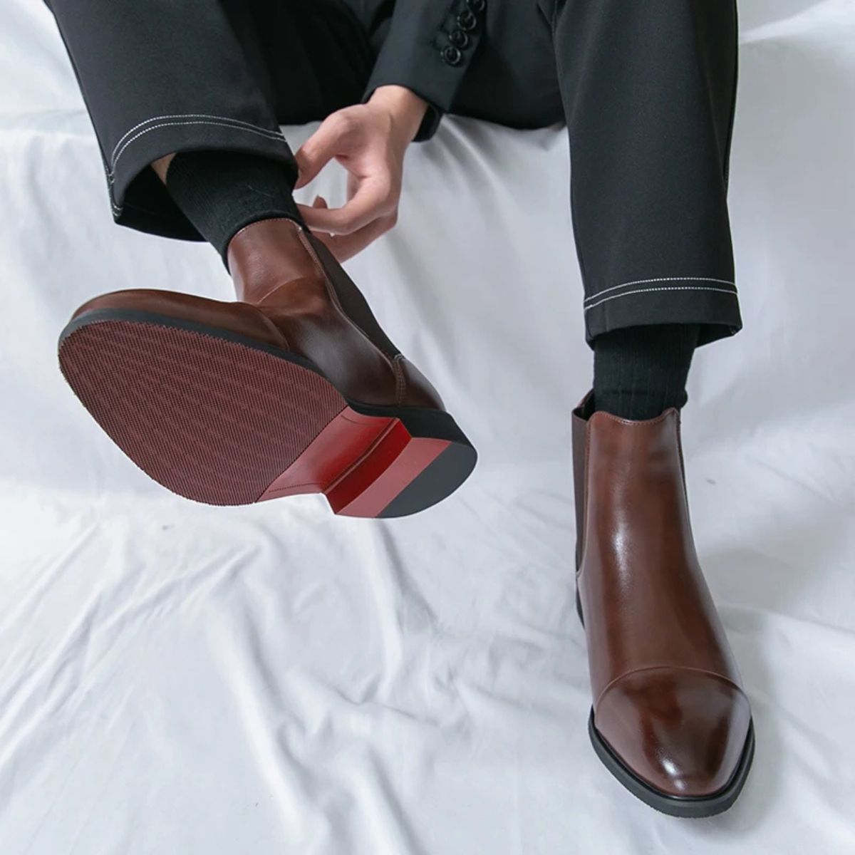 Stylish Classic Men's Faux Leather Chelsea Boots