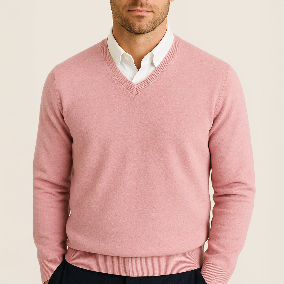 Luxurious Men's Wool Sweater - Elegant Design