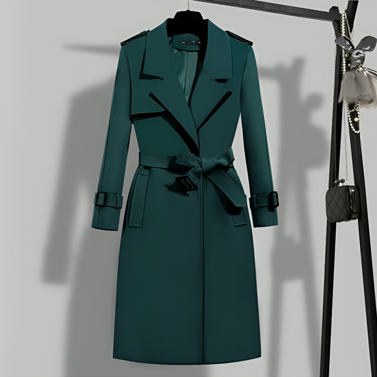 Tailored Trench Coat with Belted Waist