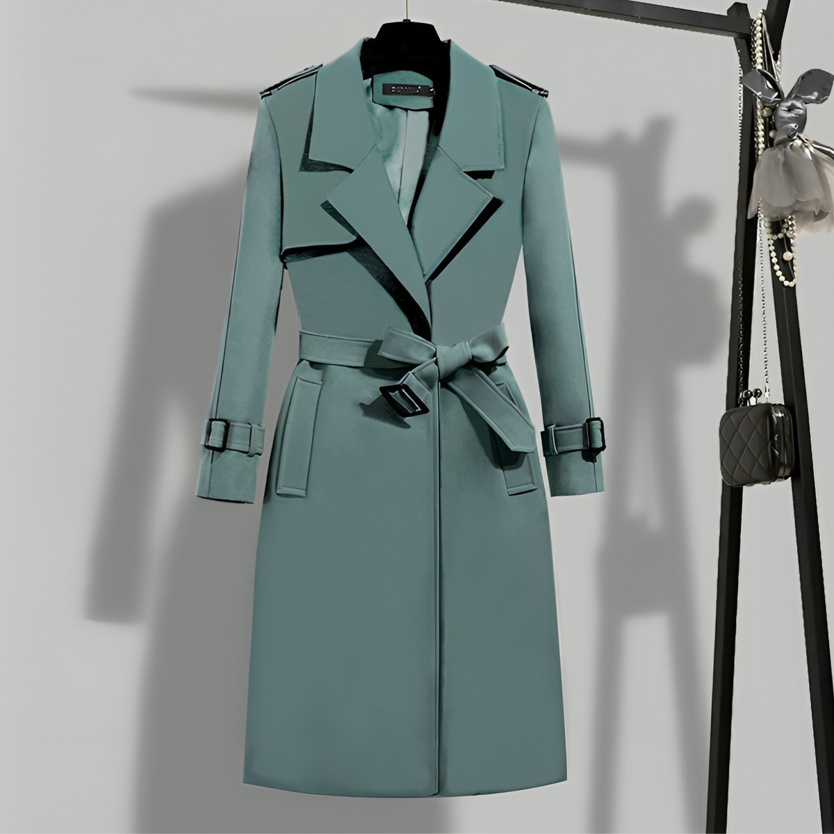 Tailored Trench Coat with Belted Waist