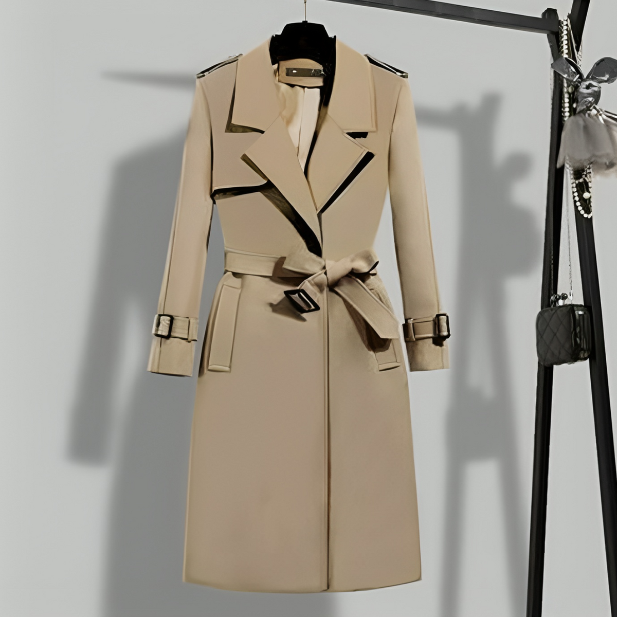 Tailored Trench Coat with Belted Waist