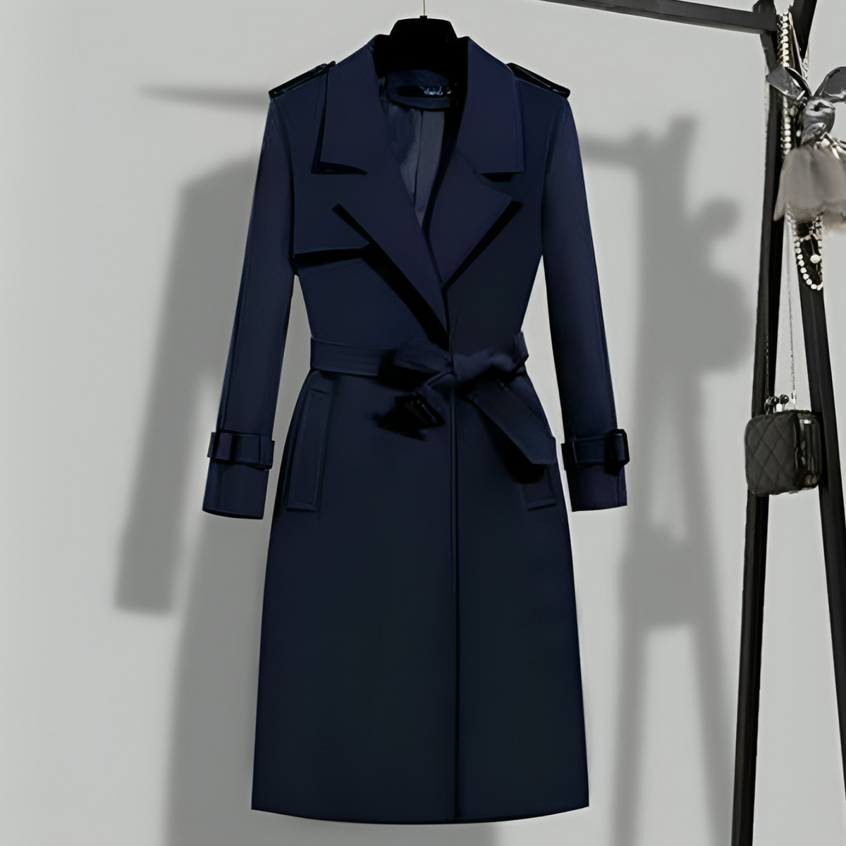 Tailored Trench Coat with Belted Waist
