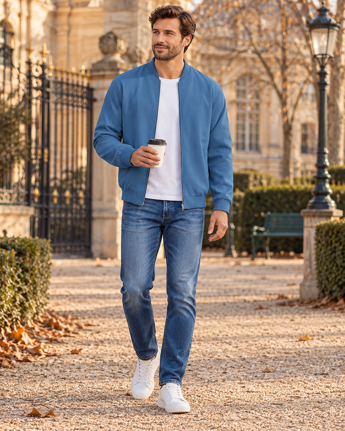 Evander Men's Lightweight Casual Bomber Jacket – Zip-Up Aviator Style