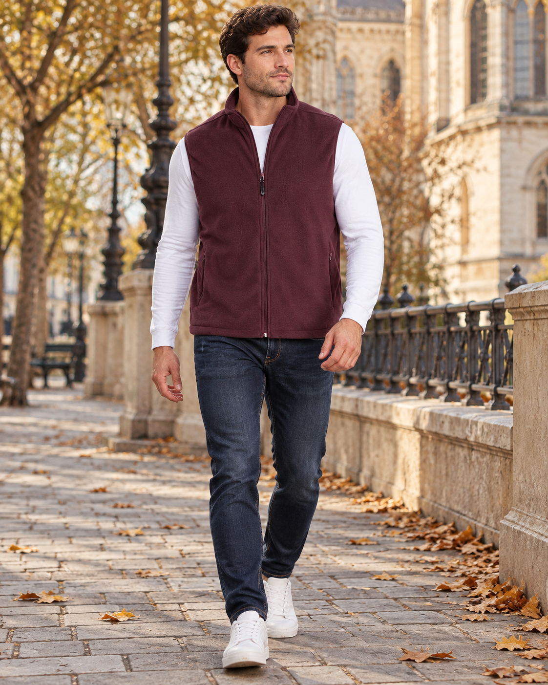 Rafael Men's Lightweight Sleeveless Fleece Gilet with Four Utility Pockets
