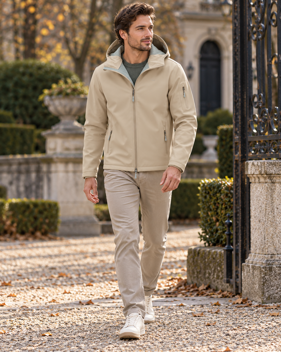 Rafael Men's Fleece-Lined Hooded Waterproof Softshell Jacket - Perfect for Everyday Wear