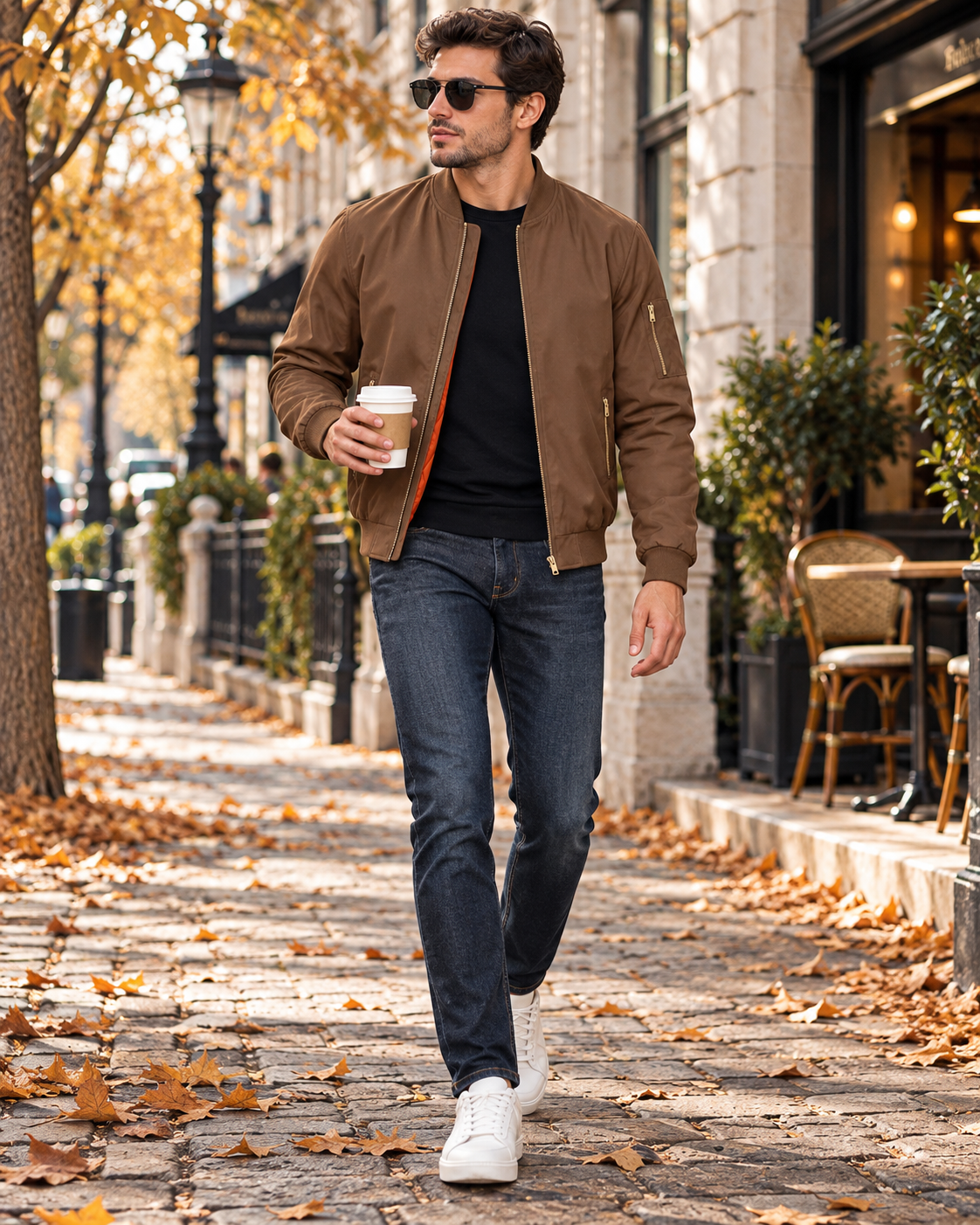 Men's Felix Quilted Bomber Jacket – Cozy Zip-Up Design with Ribbed Cuffs and Ample Pocket Space