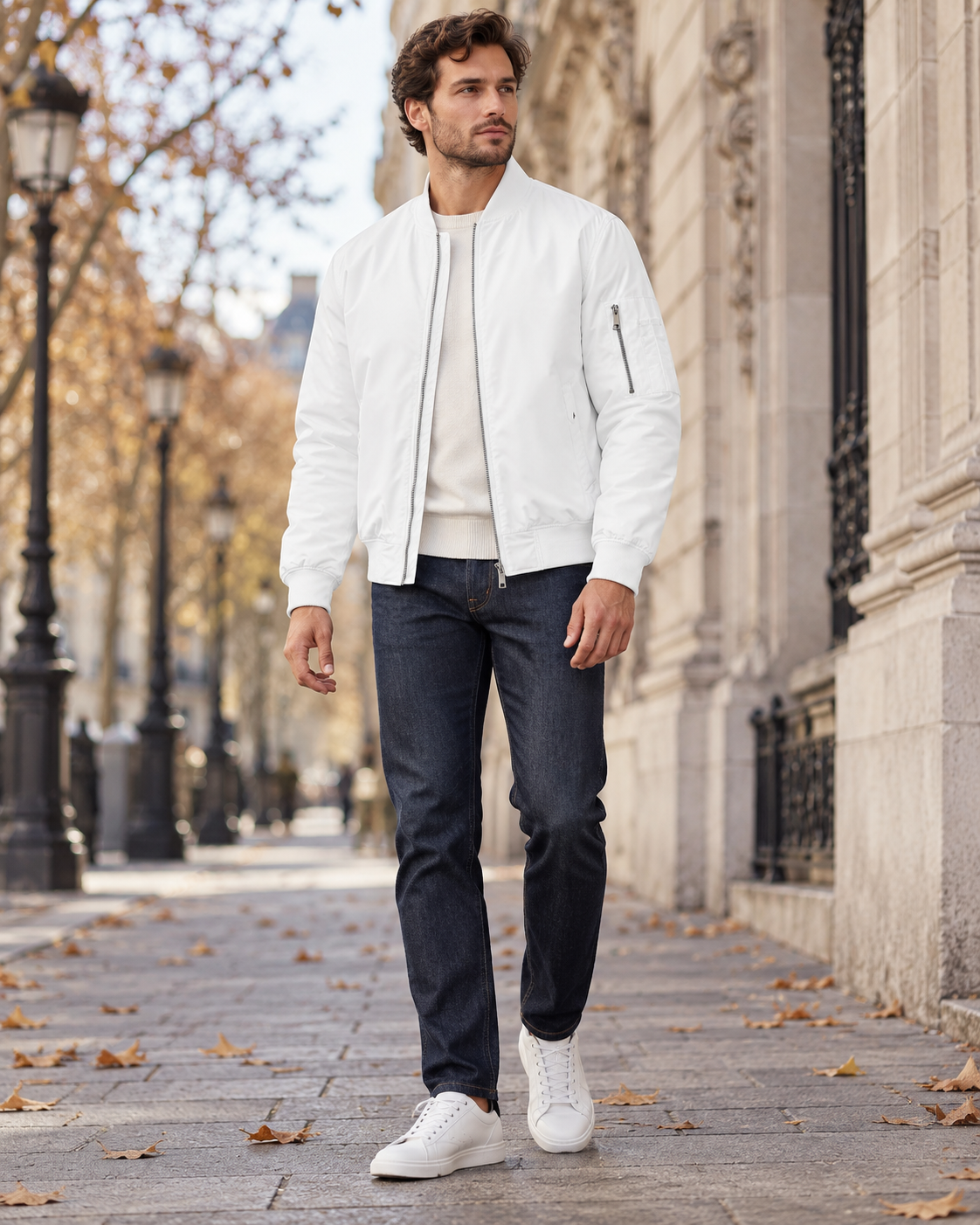 Kian Men's Lightweight Waterproof Quilted Bomber Jacket - Windproof for Cold Weather