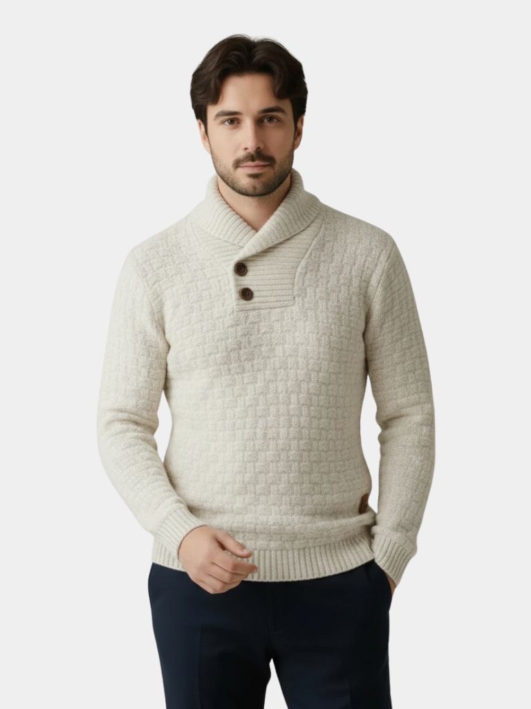 Chic Slim-Fit Knit Sweater for Men - Soft and Sophisticated