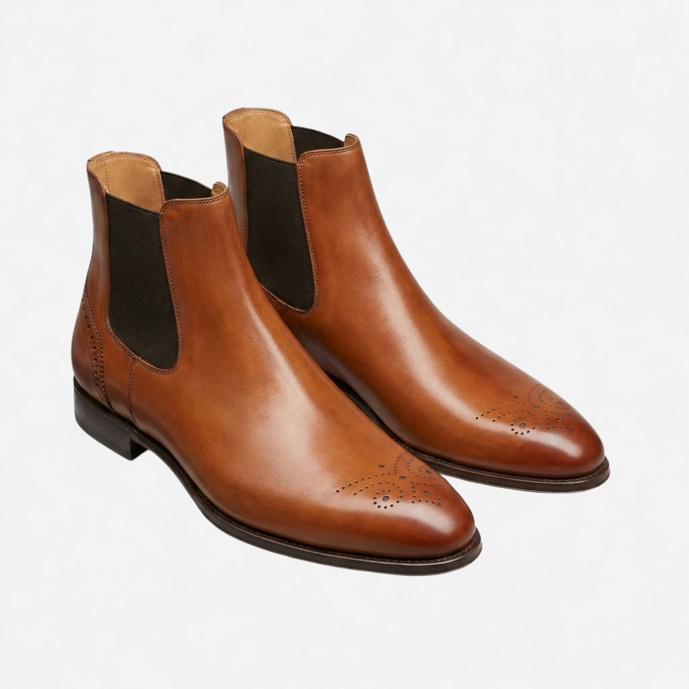 OLDMONEYLOOK | Men’s Refined Brown Leather Ankle Boots