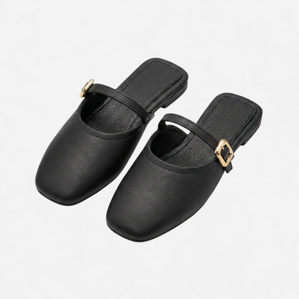 OLDMONEYLOOK | Women’s Refined Flat Slip-On Mule Shoes