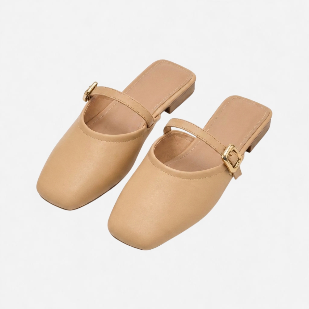 OLDMONEYLOOK | Women’s Refined Flat Slip-On Mule Shoes