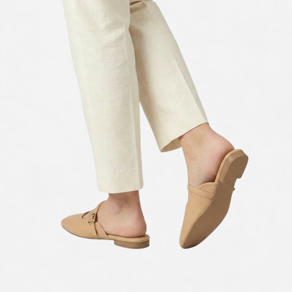 OLDMONEYLOOK | Women’s Refined Flat Slip-On Mule Shoes