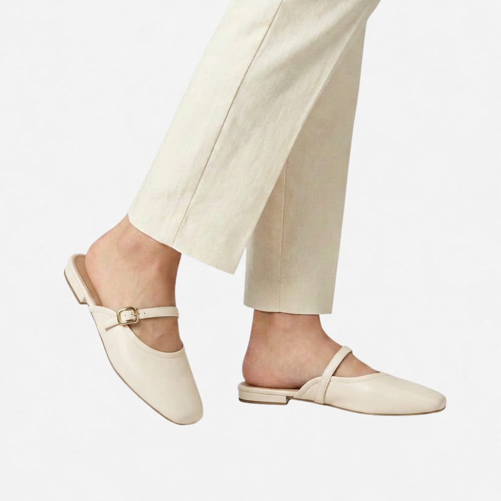 OLDMONEYLOOK | Women’s Refined Flat Slip-On Mule Shoes