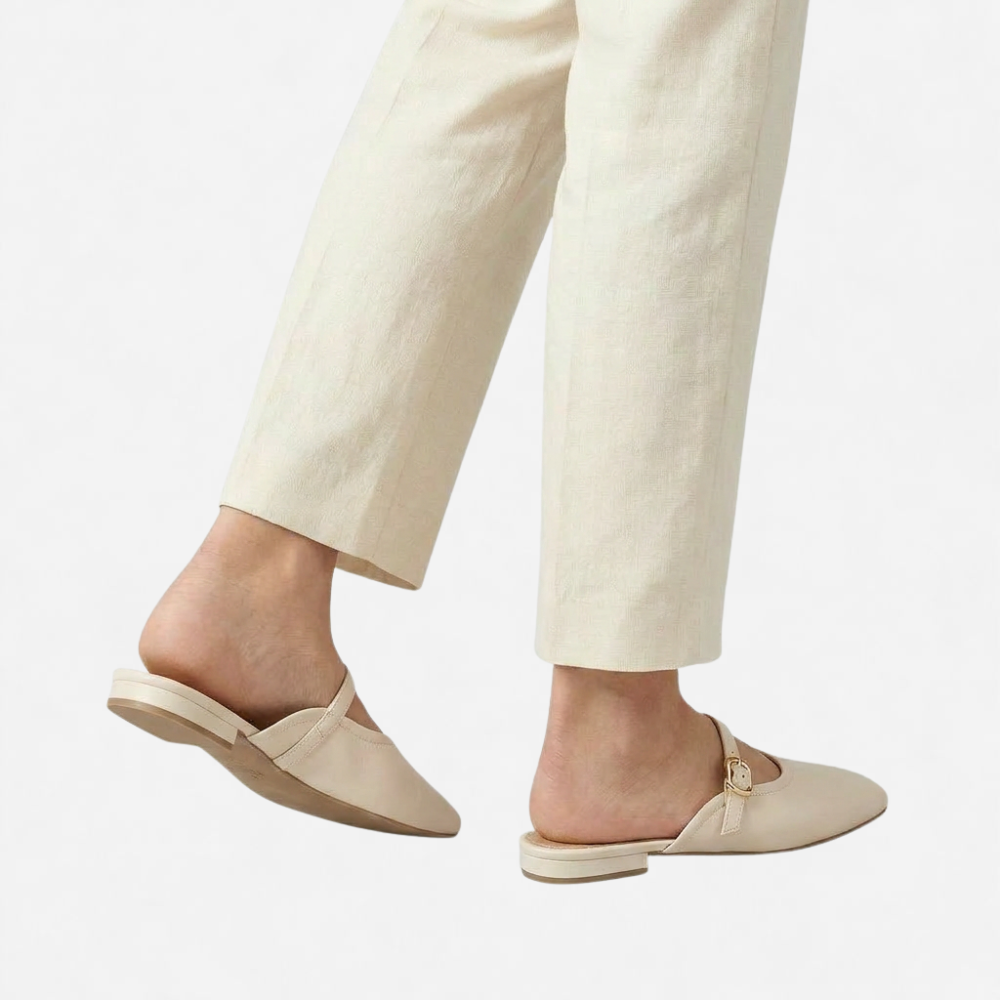 OLDMONEYLOOK | Women’s Refined Flat Slip-On Mule Shoes
