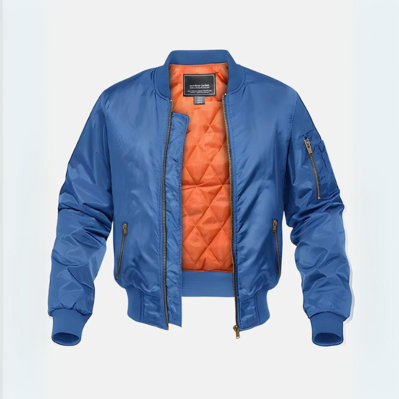 Insulated Bomber Jacket with Zip – Winter Jacket Designed for Pilots