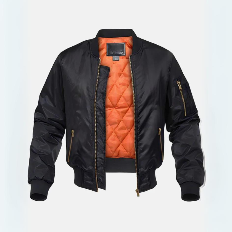 Insulated Bomber Jacket with Zip – Winter Jacket Designed for Pilots
