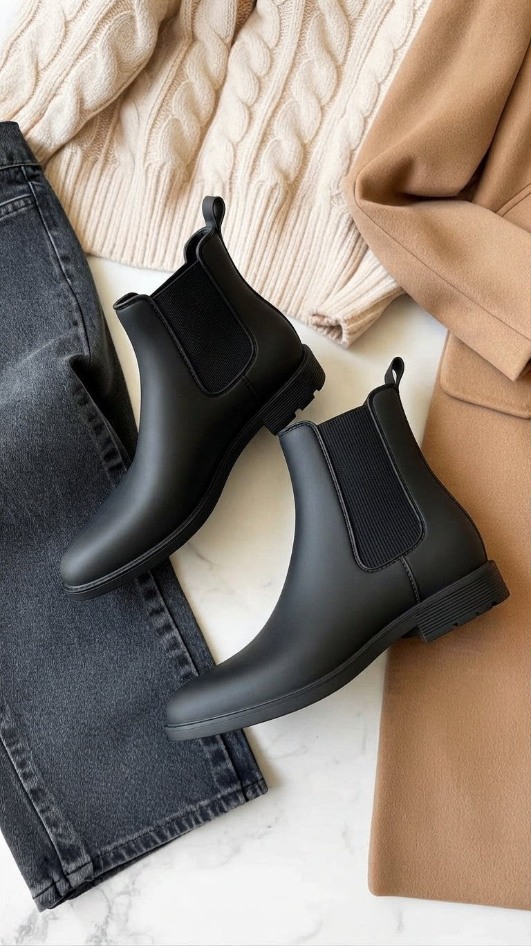 Chelsea Rain Boots for Women Waterproof with Profile Sole