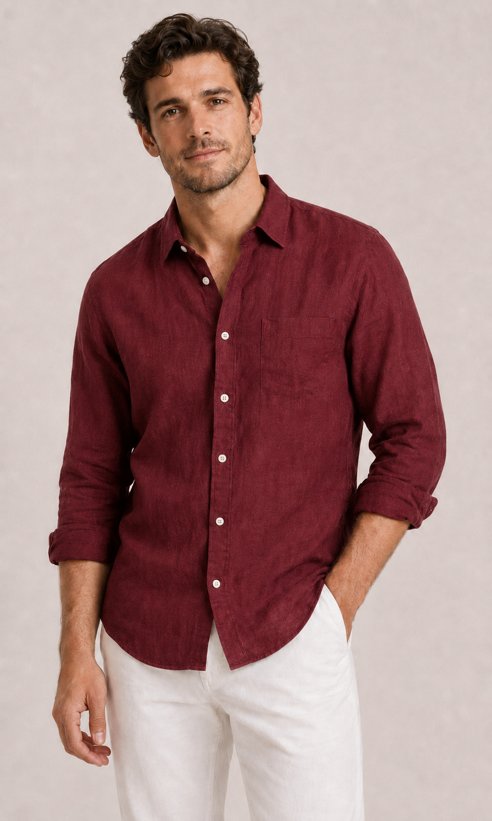 Men's Linen Shirt Relaxed Casual Elegance