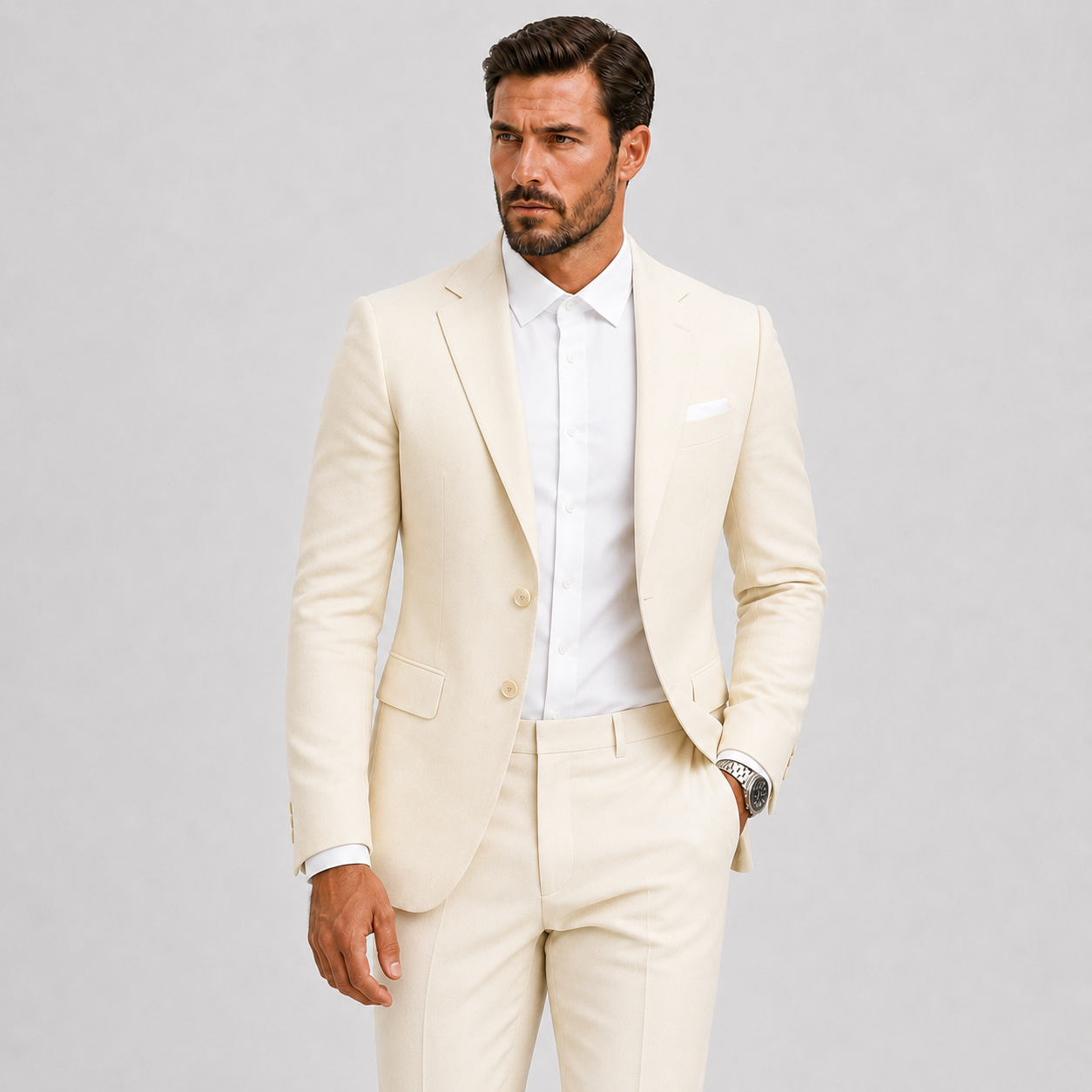 Men's Slim-Fit Suit for Weddings and Formal Style