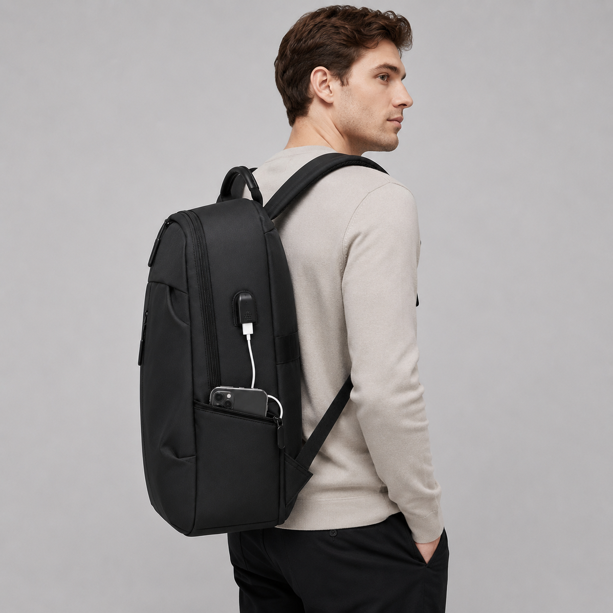 Unisex Waterproof Backpack with USB Port