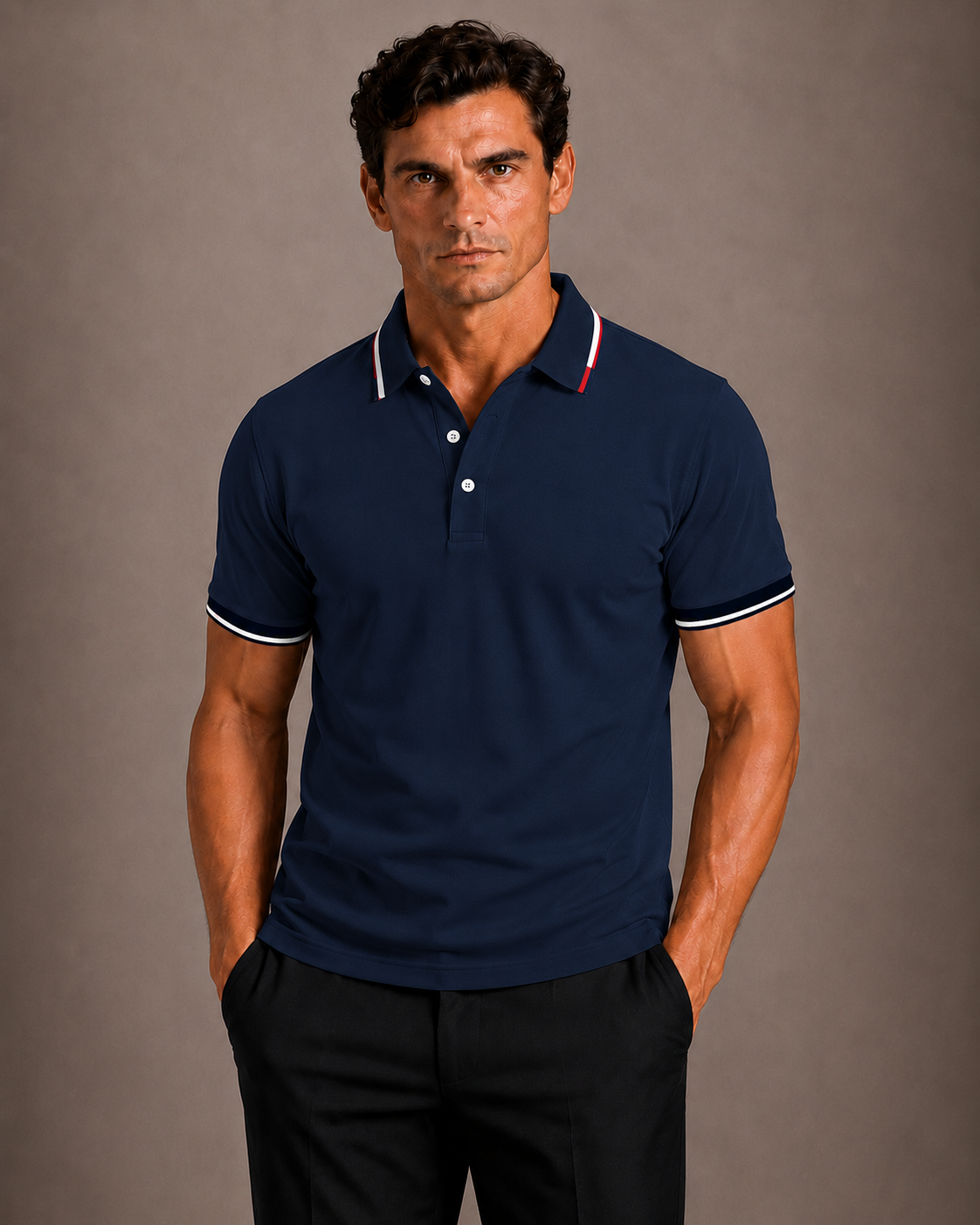 Men's Polo with Contrast Details Timeless Casual Style