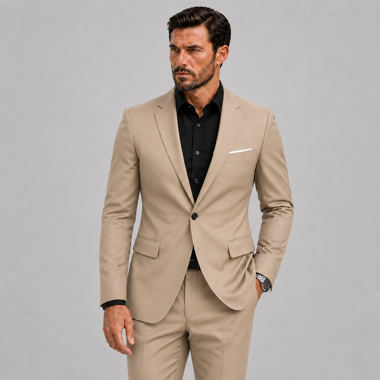 Men's Slim-Fit Suit for Weddings and Formal Occasions