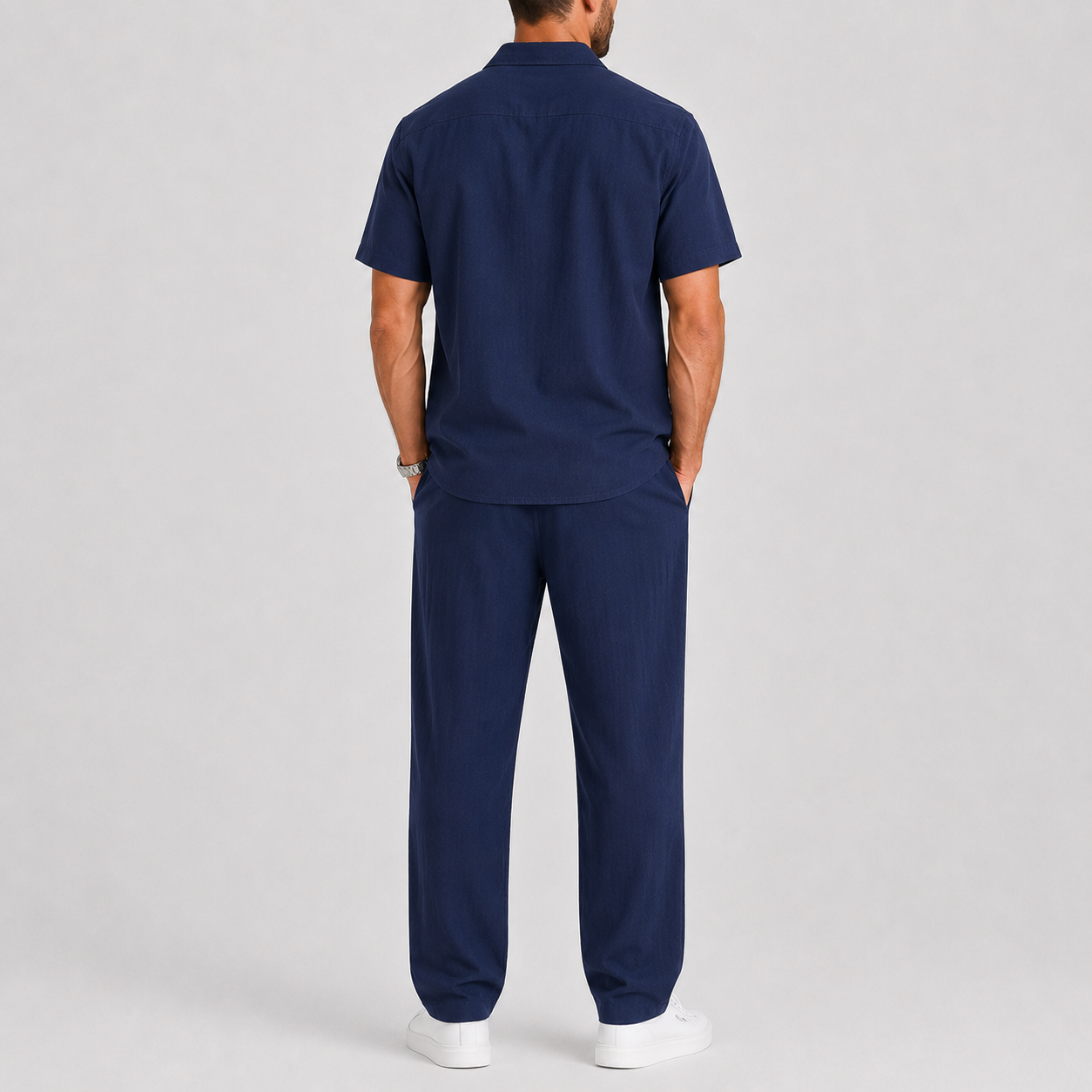 Men's Summer Set with Shirt and Loose Trousers