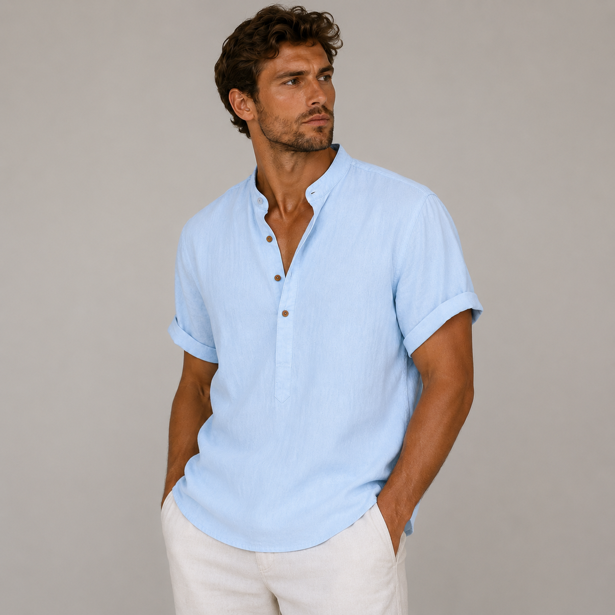 The Montclair Men’s Summer Casual Linen Shirt