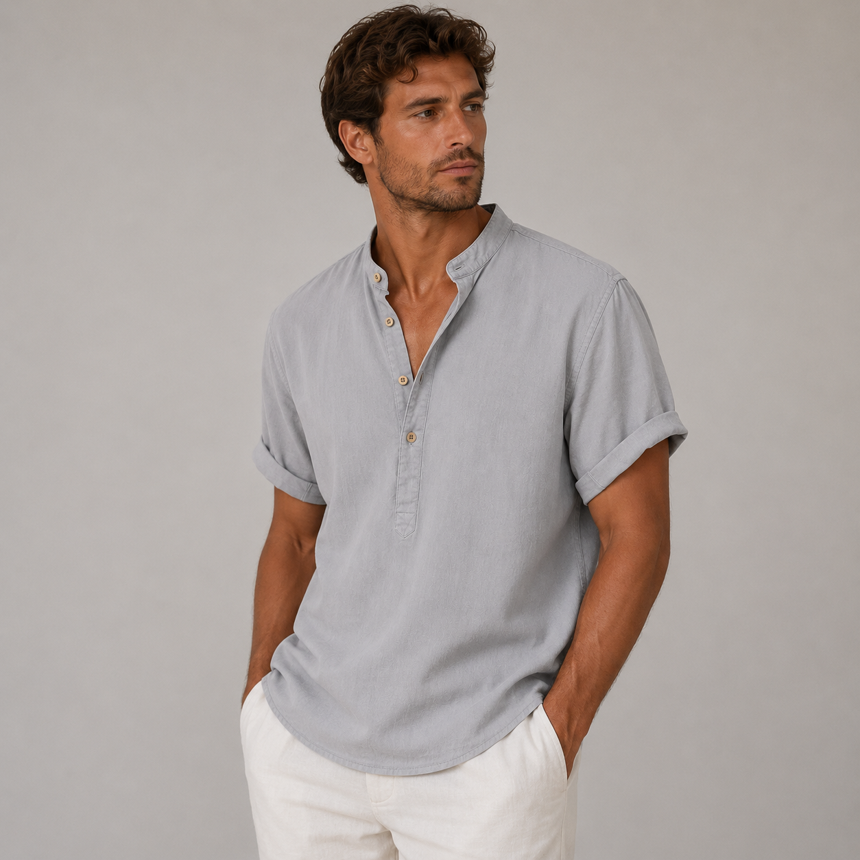The Montclair Men’s Summer Casual Linen Shirt